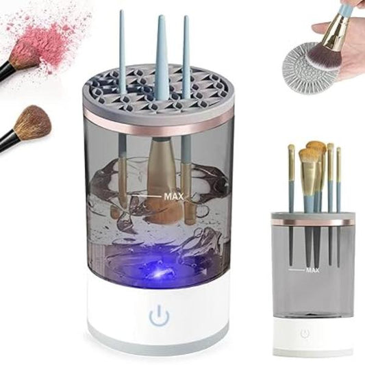 3-in-1 Electric Makeup Brush Cleaner & Dryer with Holder - Automatic Cleaning & Drying Tool