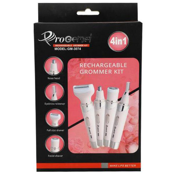 4 In 1 Progemei Rechargeable Ladies Groomer Kit For Women