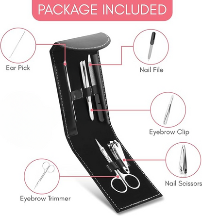 5-Piece Manicure & Pedicure Set | Professional Grooming Kit with Travel Case