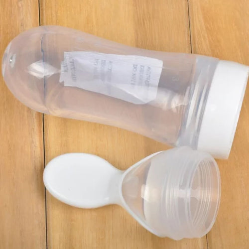 Baby Spoon Feeder Silicone Bottle Feeding (random Color)