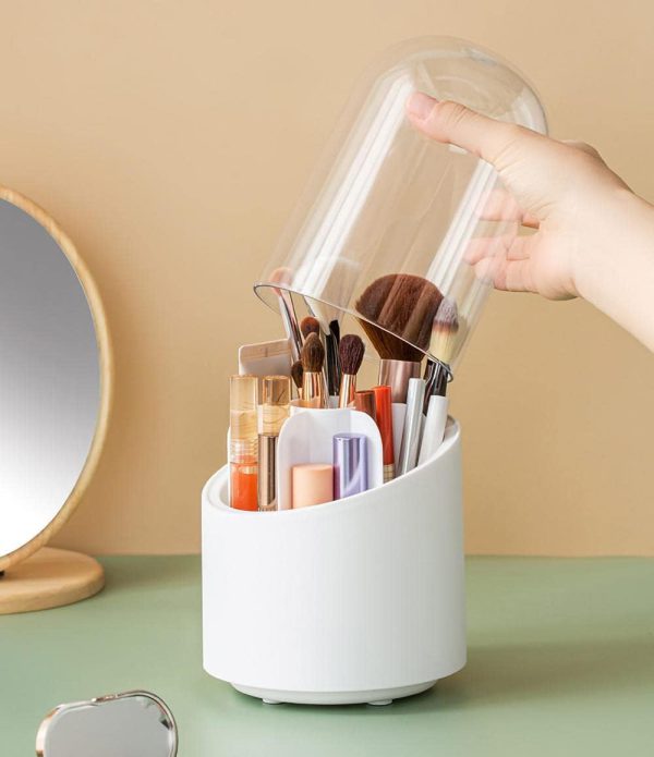 Rotating Makeup Brush Holder: Dust-proof Makeup Holder