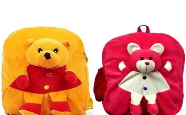 Mini Cartoon Plush Soft Toy With Bags For Kids (random Design)