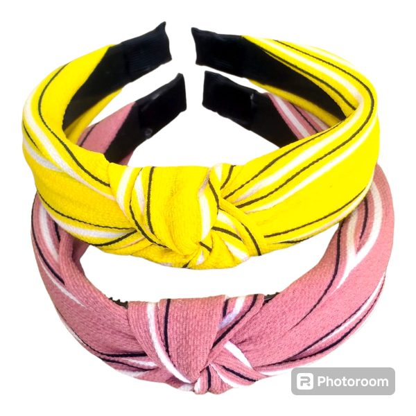 Girls Hair Band Yellow & Pink (pack Of 2)