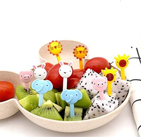 Set of 10 Kids Fruit Forks – Fun & Colorful Designs (Random Styles)