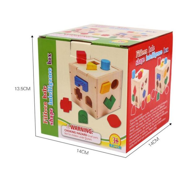 Wooden Hole Shape Intelligence Box Big Shape ,wood Puzzle Geometric Shape Blocks